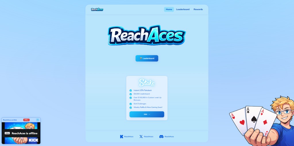 ReachAces promo site screenshot